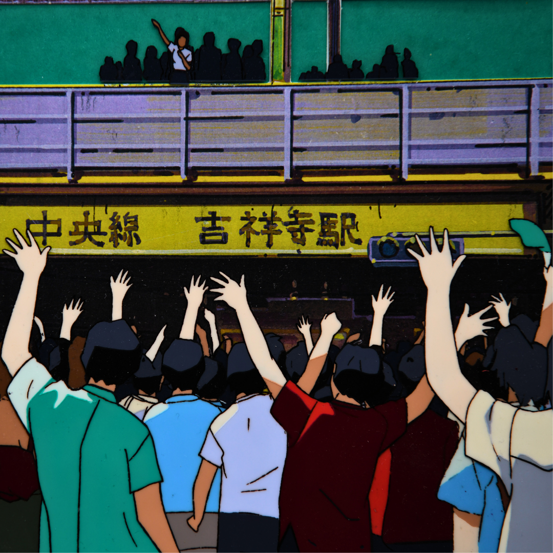 Great Teacher Onizuka (GTO) – Crowd Scene – Production Cel on Background Copy Cut Out (Pierrot, 1999)