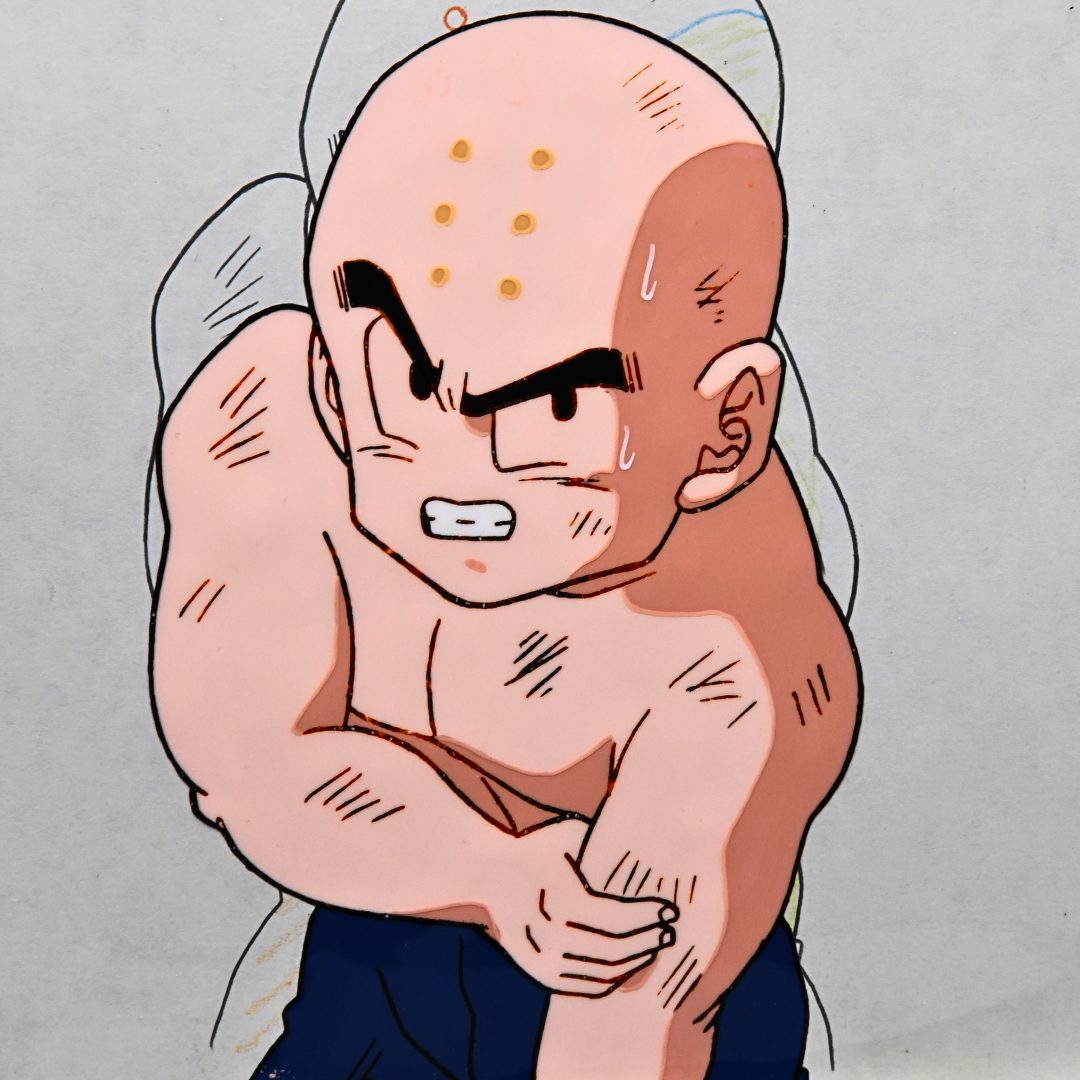 Dragon Ball Z – Krillin Injured – Original Production Cel + Genga (Stuck)