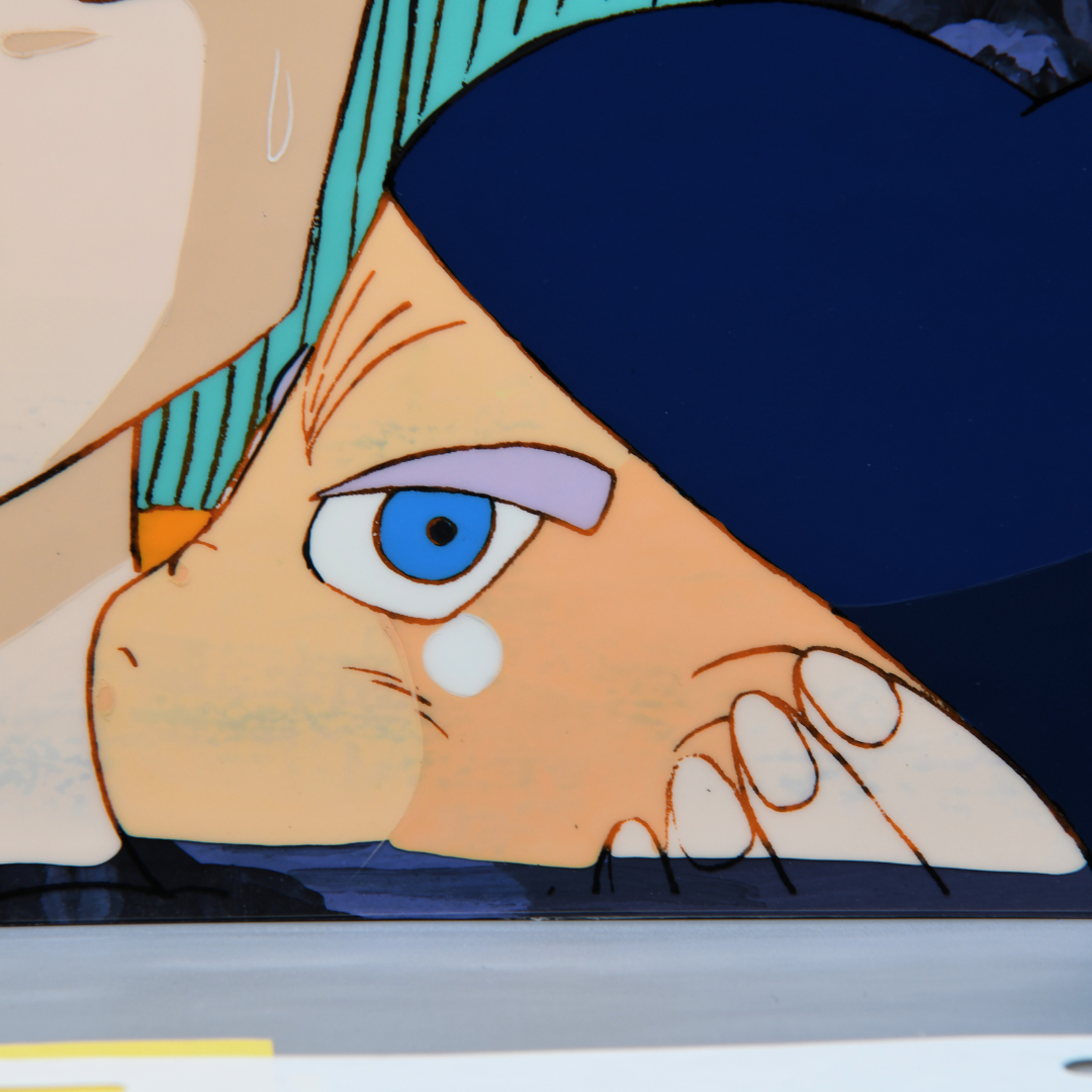 Dragon Ball Z - Bulma with Baby Trunks - Original Production cel on background + Genga - Stunning