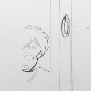 Galaxy 999 - Tetsuro behind a door - Original Production Douga Anime
