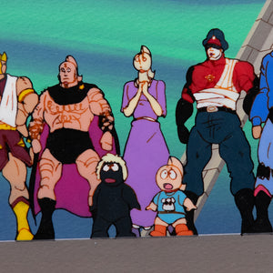 Kinnikuman aka Muscle Man - Group of Fighters- Original Production Cel Anime + Background