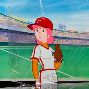 Magical Princess Minky Momo - Gigi at the Baseball Game - Production Cel & Background + Douga