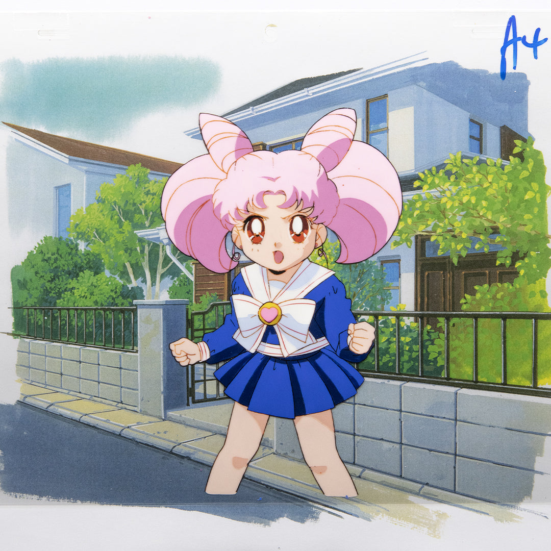 Sailor Moon - Sailor Chibi Moon - Original Production Anime Cel + BG Copy