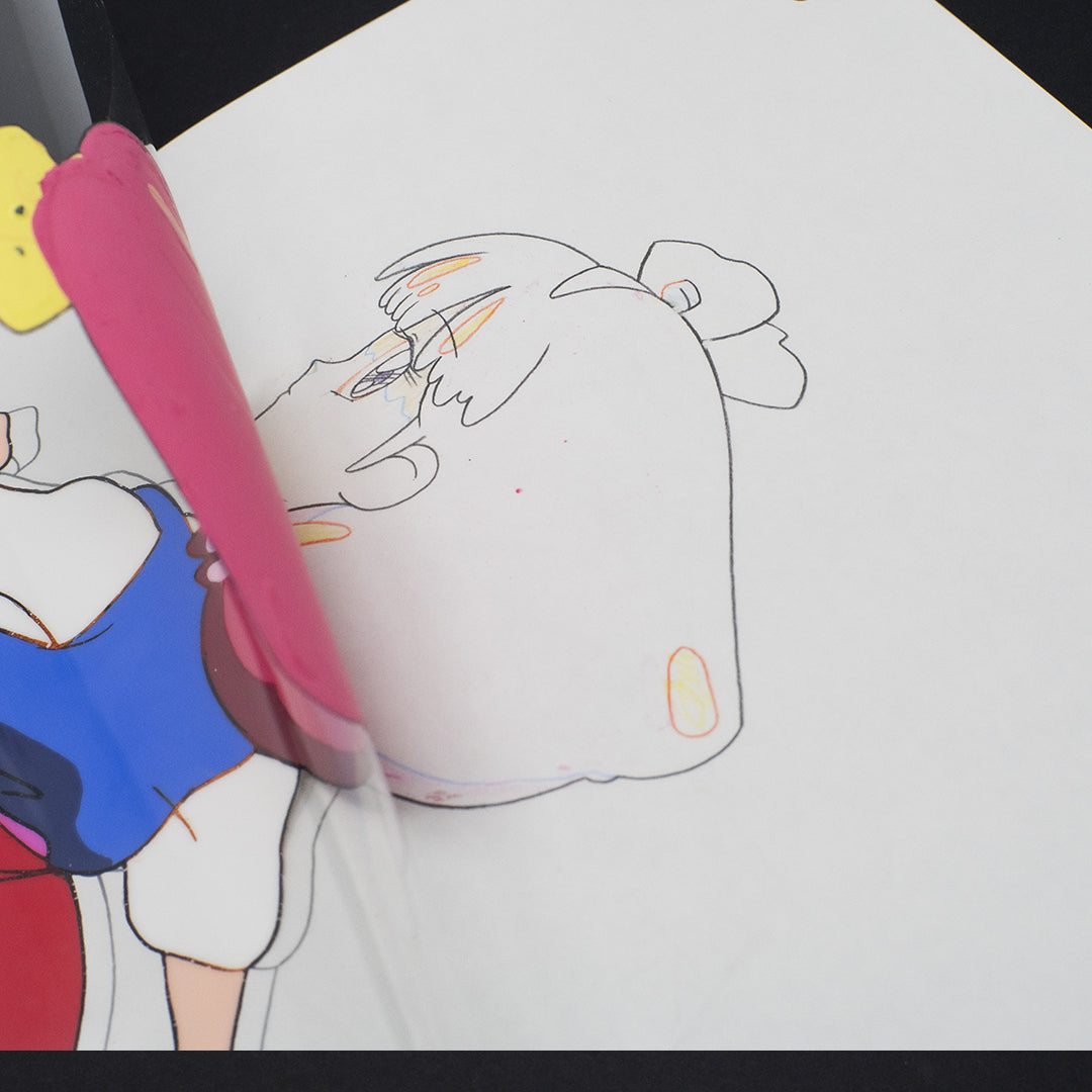 Magical Princess Minky Momo – Gigi Running – original animation production artwork – detail 5