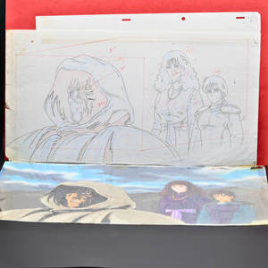 Fist of the North Star - Raoh, Leia and child - Original Animation Cel and douga with Original Background Ep 129 XL