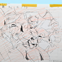 Load image into Gallery viewer, Shurato - Full Set Shurato Hidaka Battle Scene - Original Production Anime Cel, Douga, Genga, Storyboard, and Background (5 Sheets)