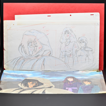 Load image into Gallery viewer, Fist of the North Star - Raoh, Leia and child - Original Animation Cel and douga with Original Background Ep 129 XL