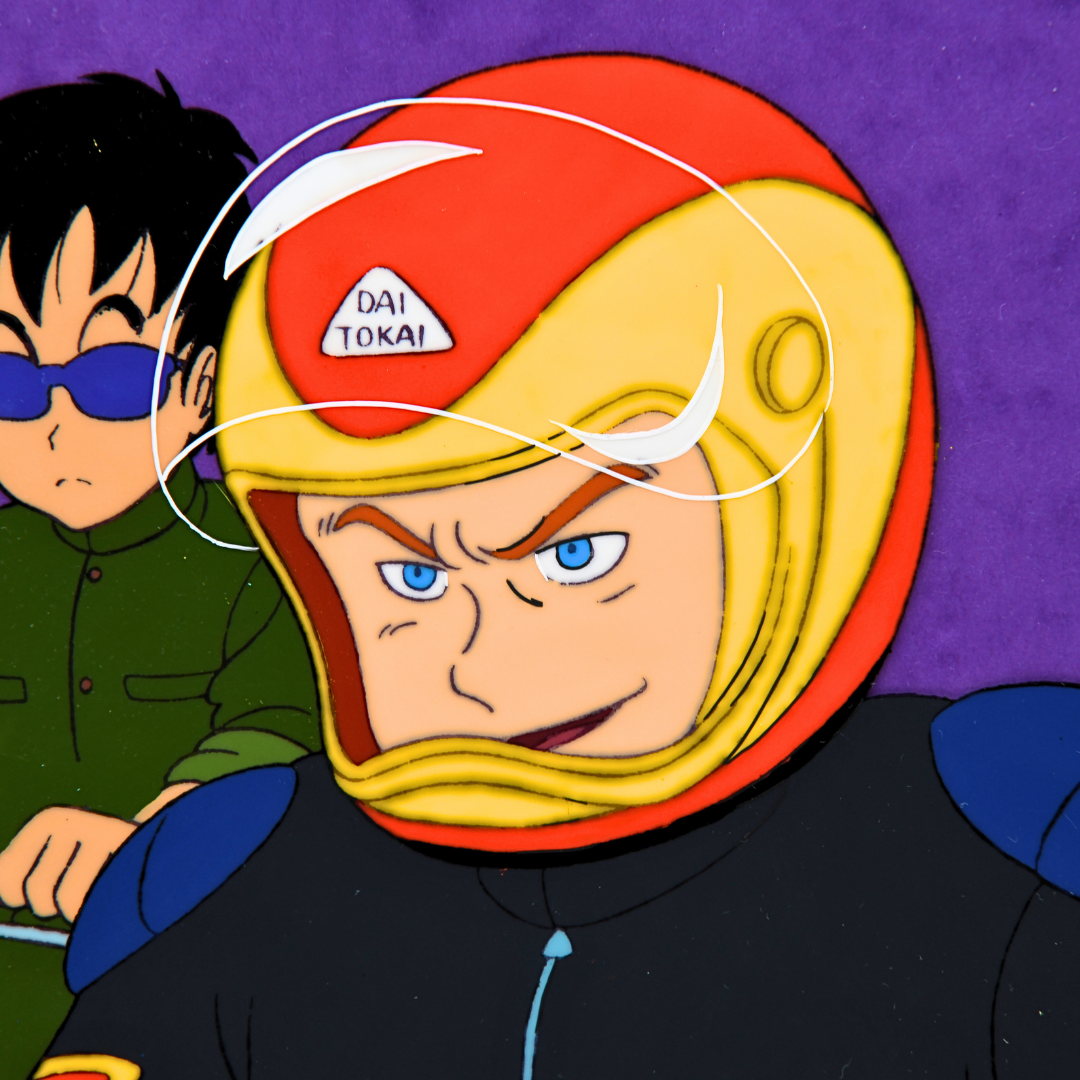 Dr. Slump – Dertze Kibalt & Tsukutsun Tsun at the Race – original animation production artwork – detail 2