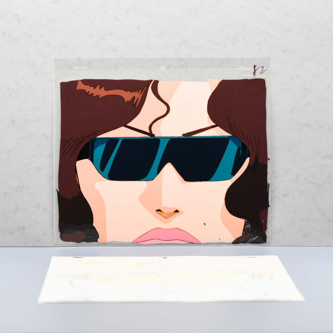 Slam Dunk – Ayako Portrait with Sunglasses – original animation production artwork – detail 3