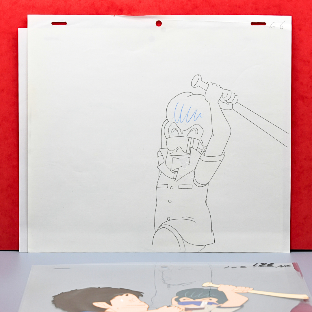 Dr. Slump – Taro Soramame & Senbei – original animation production artwork – detail 3