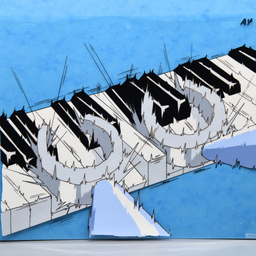 Mojacko – Donmo Close-Up, Piano Smash – original animation production artwork – detail 3