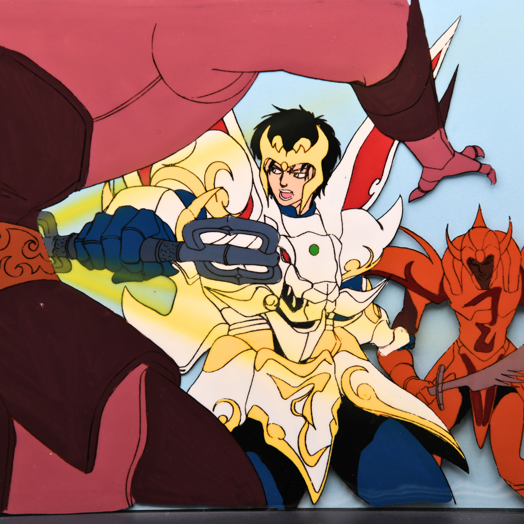 Shurato: The Legend of the Heavenly Sphere – Shurato Hidaka Battle Scene – original animation production artwork – detail 5