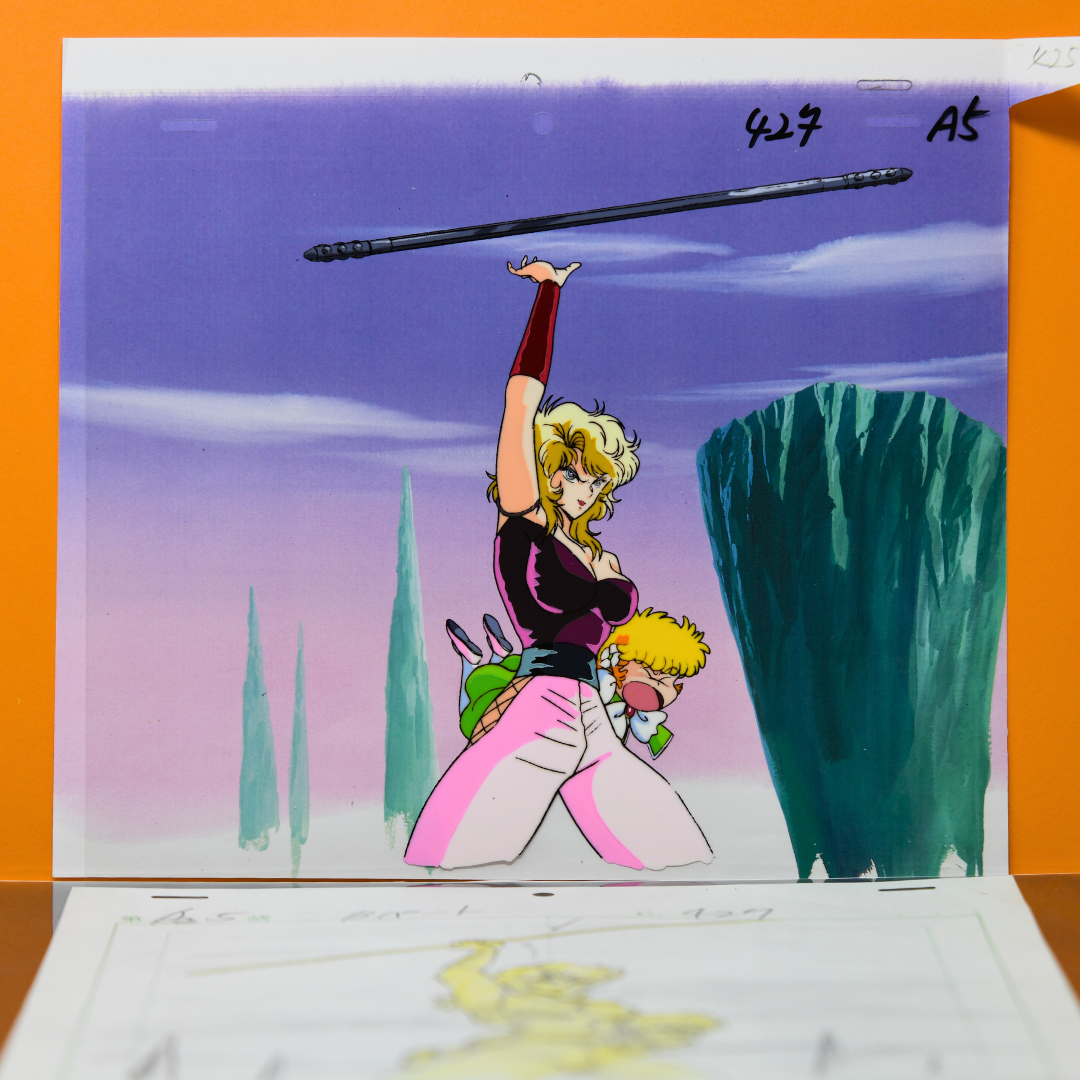 Project A-Ko: The Versus – Liza Holding C-Ko Kotobuki, Heroic Pose – original animation production artwork
