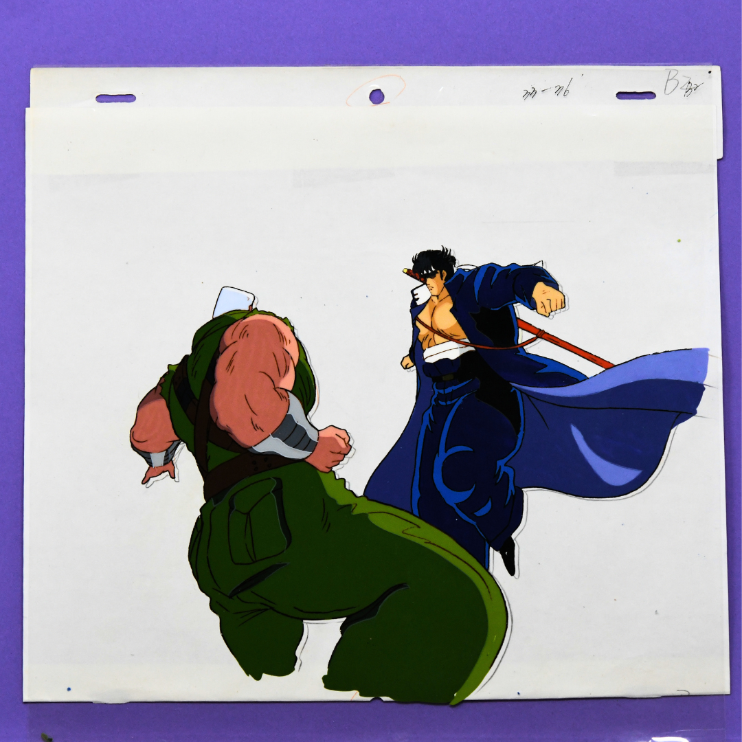 Sakigake!! Otokojuku - Momotaro VS B.J. Bruce Fight Scene - Original Production Cel + Douga stuck