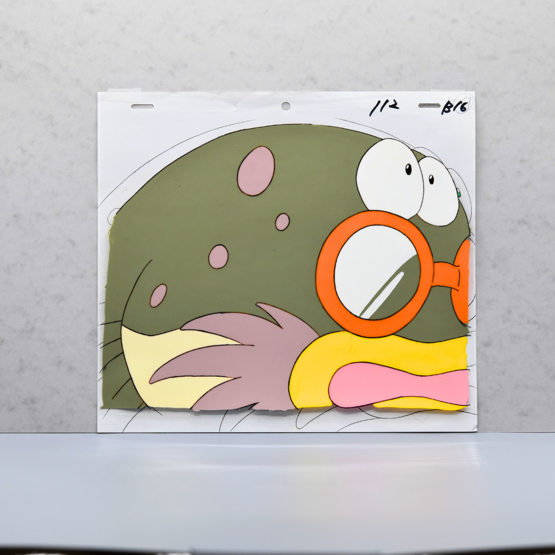 10 Frogs: Funny Fish Production Cel + Dōga (Toei Video/Tohokushinsha/Trans Arts, ca. 1990s) – original animation production artwork – detail 5