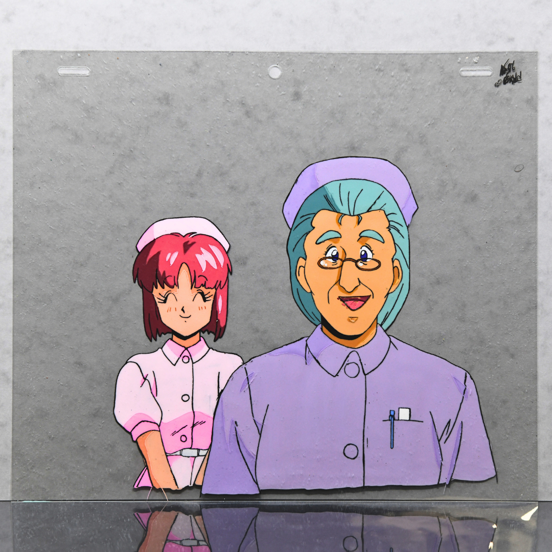 Magical Princess Minky Momo - Gigi Nurse - Anime Production Art - 2 Cels attached and 2 Dougas