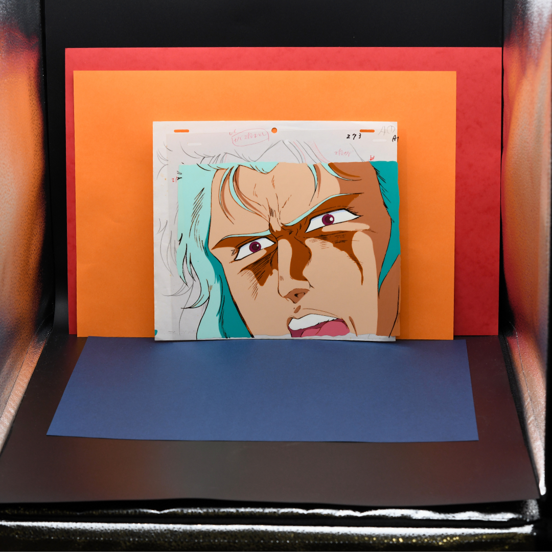 Fist of the North Star (Hokuto no Ken) – Rei Suffering Close-Up – original animation production artwork – detail 7