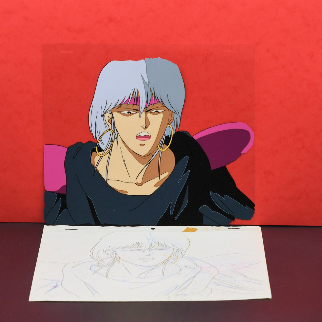 Shurato: The Legend of the Heavenly Sphere – Gai Kuroki Surprised – original animation production artwork – detail 3