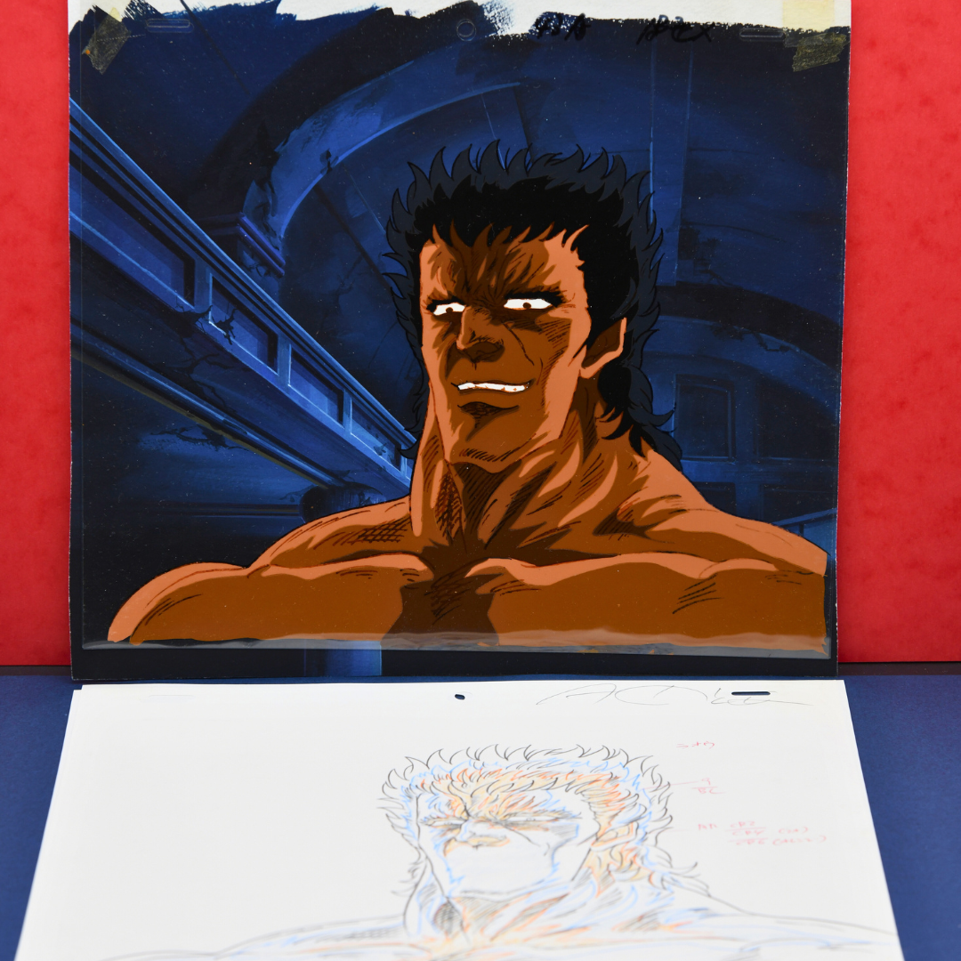 Fist of the North Star - Raoh Devilish Smile - Original Animation Cel and Douga with Original Background