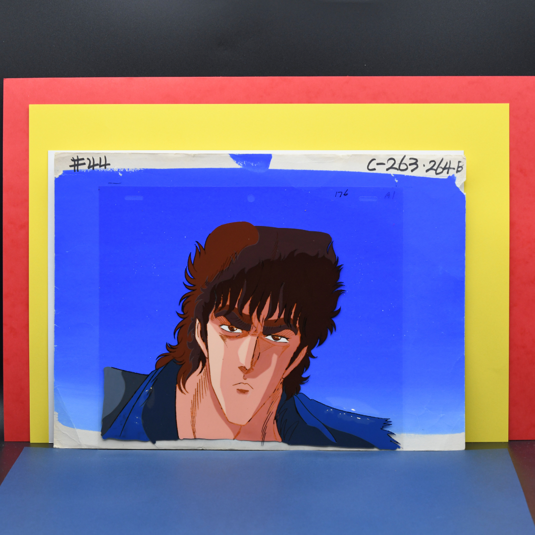 Fist of the North Star (Hokuto no Ken) – Kenshiro Close-Up, Fire in the Eyes – original animation production artwork – detail 6