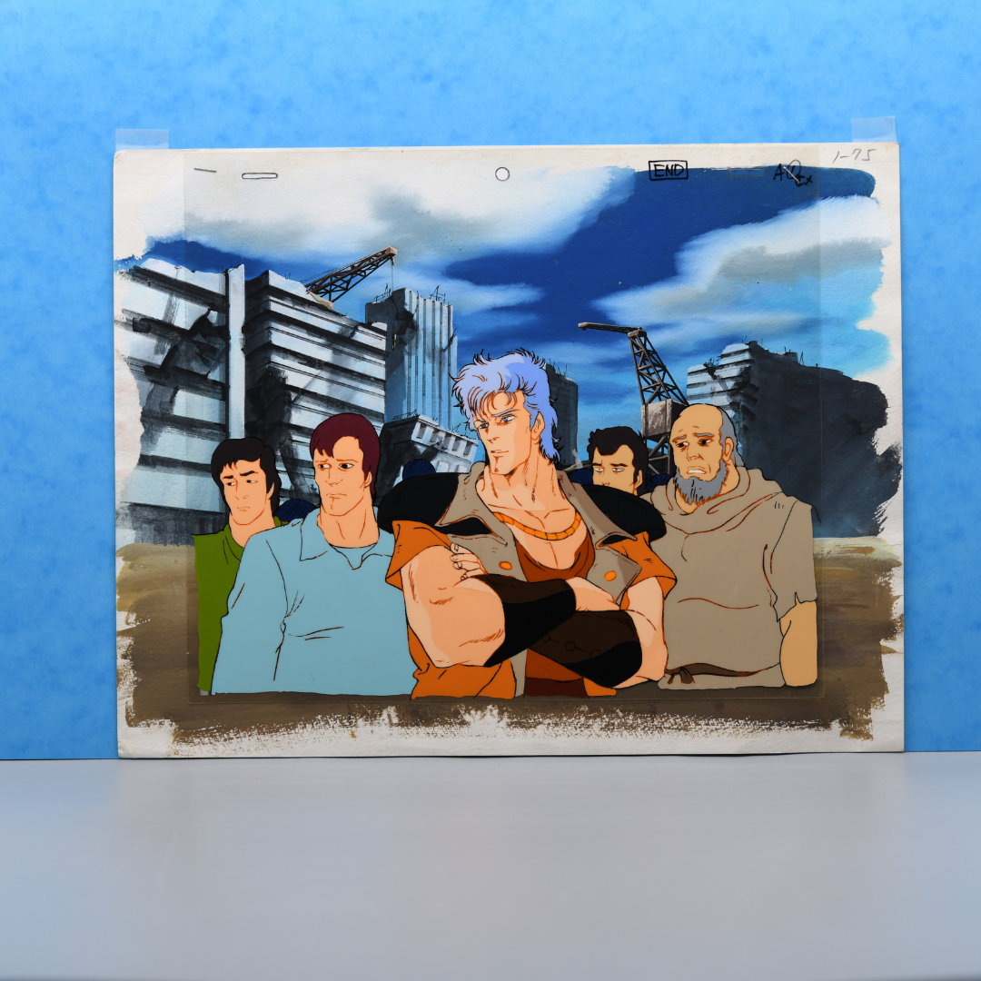 Fist of the North Star (Hokuto no Ken) – Ryuga and Villagers – original animation production artwork – detail 3