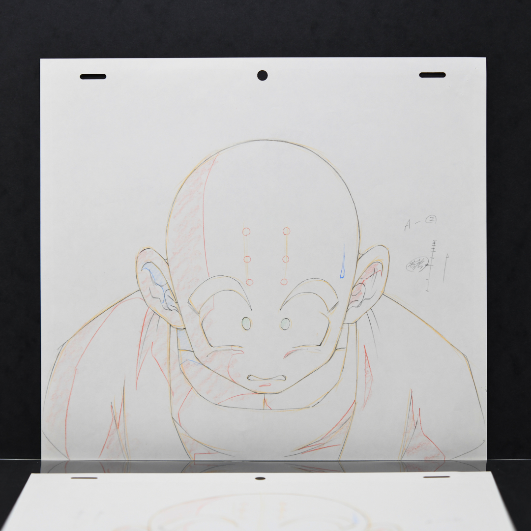Dragon Ball Z – Krillin Portrait – original animation production artwork – detail 2