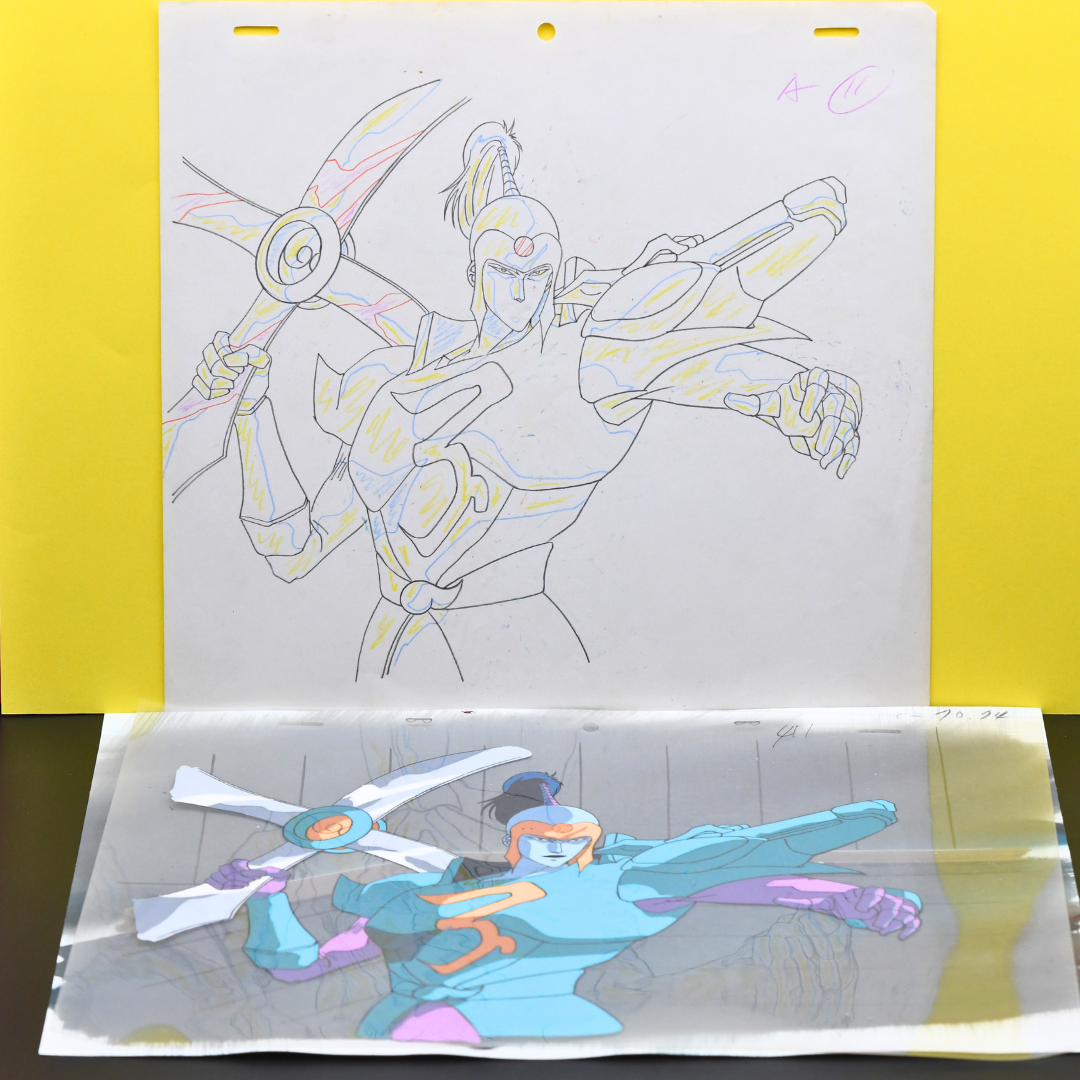 Shurato: The Legend of the Heavenly Sphere – Antela with Weapon – original animation production artwork – detail 11