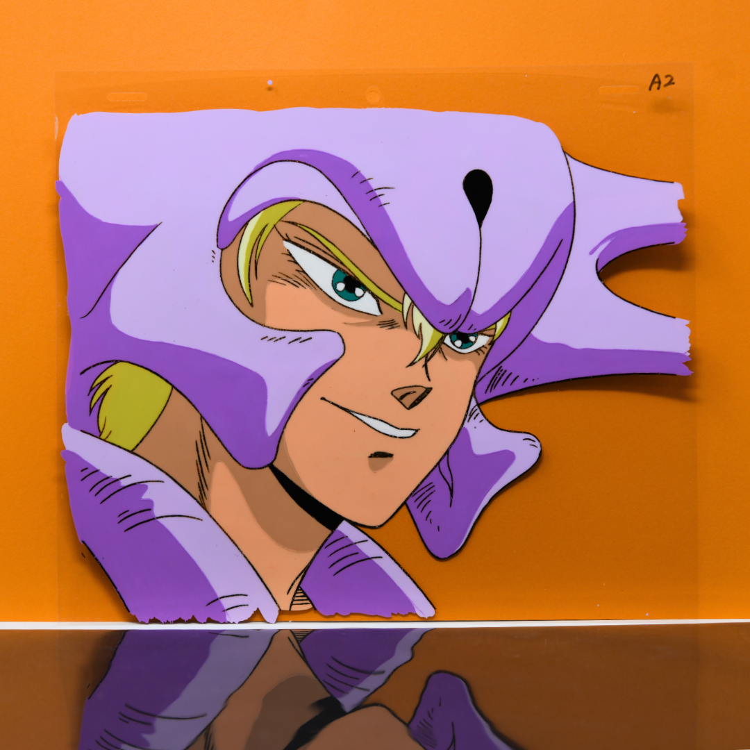 Jūshin Liger – Ryu Dolk Close-Up in Armour – original animation production artwork – detail 3