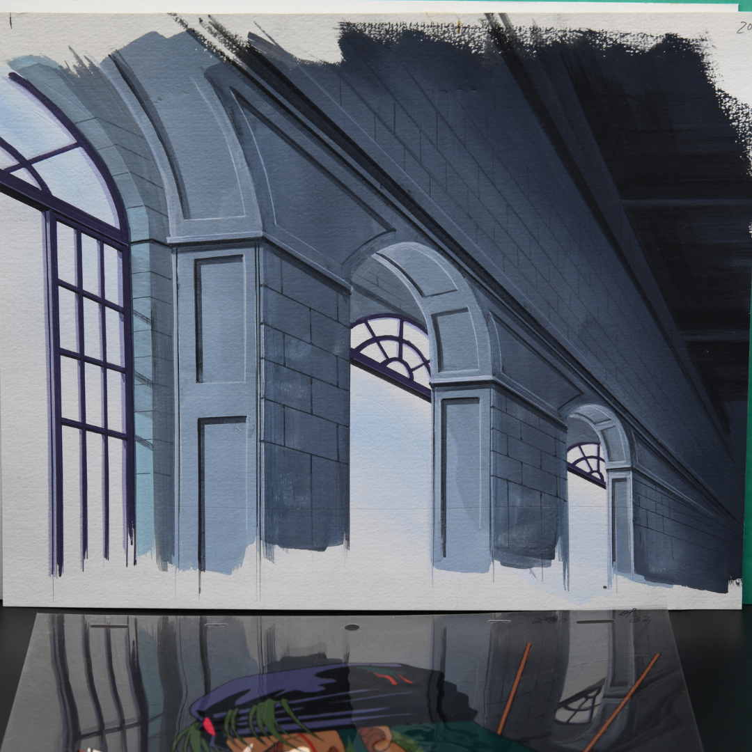 Shurato: The Legend of the Heavenly Sphere – Mayuri Wounded by Arrows – original animation production artwork – detail 9
