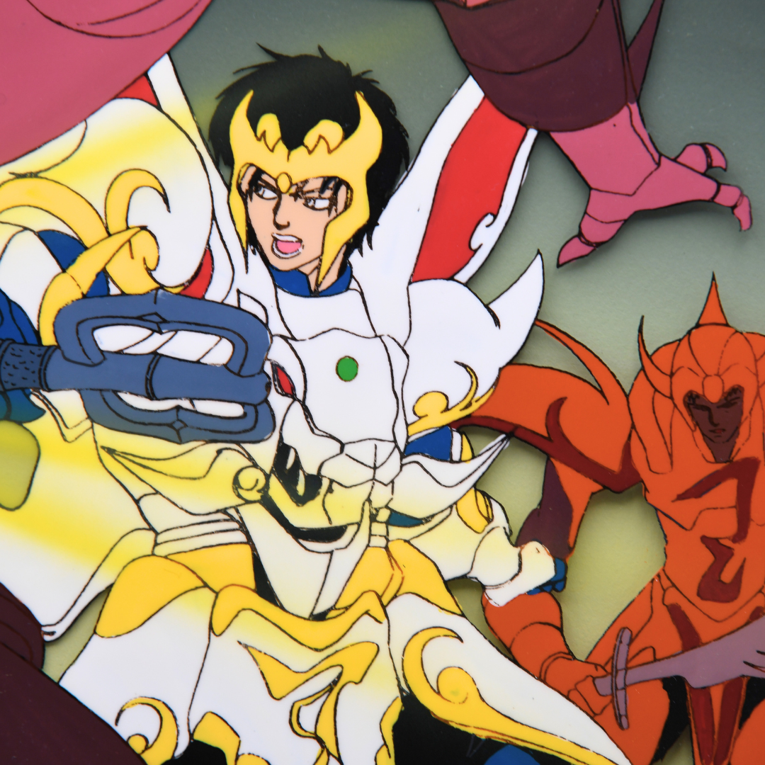 Shurato: The Legend of the Heavenly Sphere – Shurato Hidaka Battle Scene – original animation production artwork – detail 4
