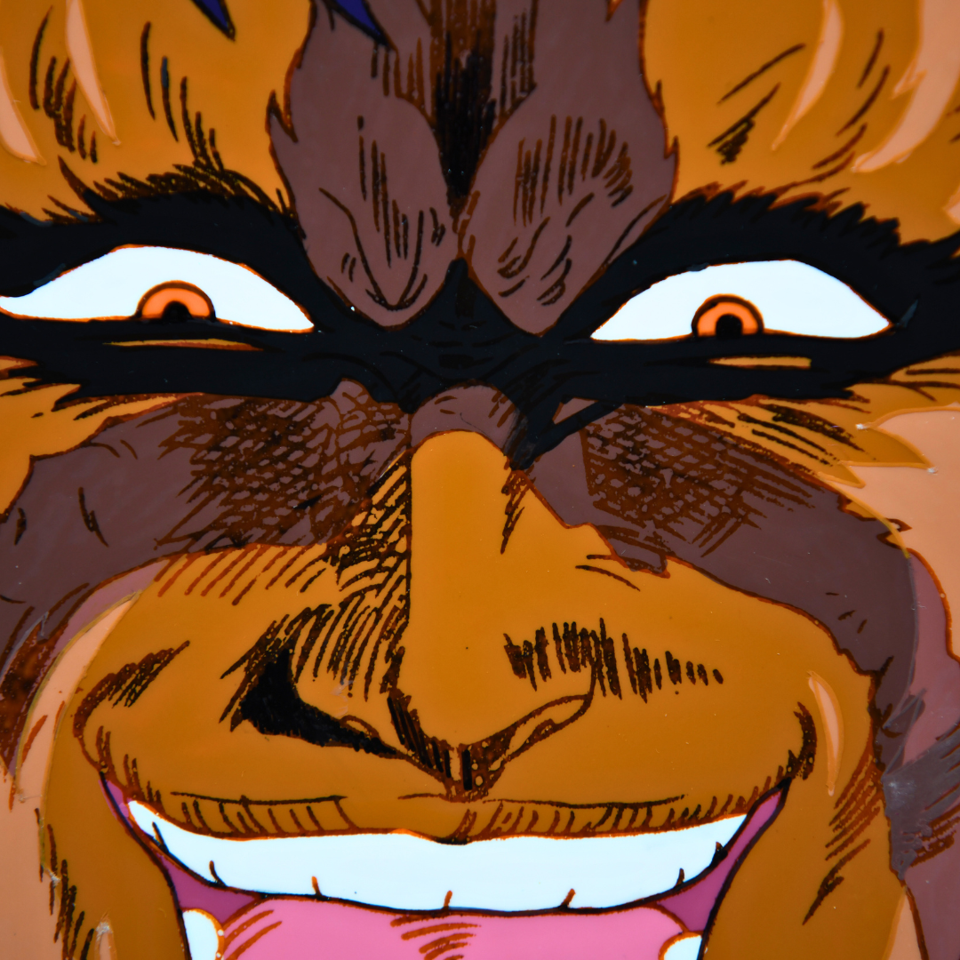 Fist of the North Star (Hokuto no Ken) – Kaioh Furious Look and Evil Laugh Close-Up – original animation production artwork