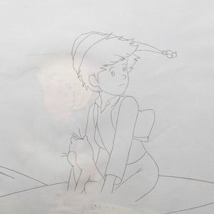 Nils Holgersson + Carrot  - Original Production Cel +Douga Stuck Anime