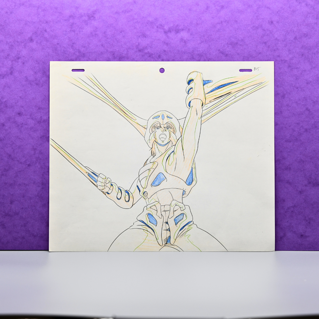 Jūshin Liger – Ryu Dolk inside Dorga, Combat Mode – original animation production artwork – detail 4