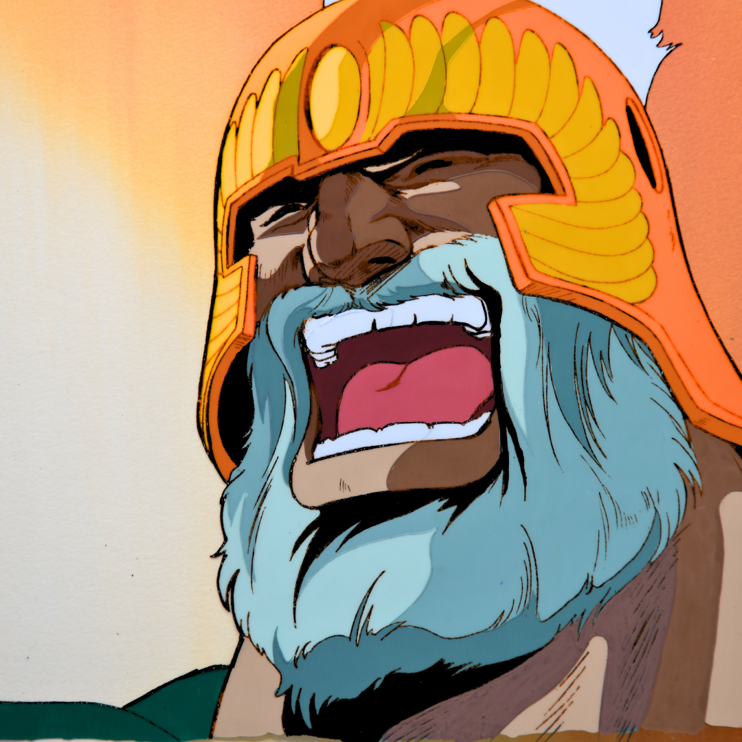 Fist of the North Star (Hokuto no Ken) – Uighur Evil Laugh – Original Animation Cel and Hand-Painted Background (Toei Animation, 1984)