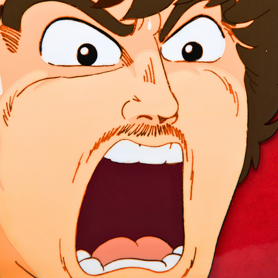 Dr. Slump – Senbei Intense Yelling Close-Up – original animation production artwork