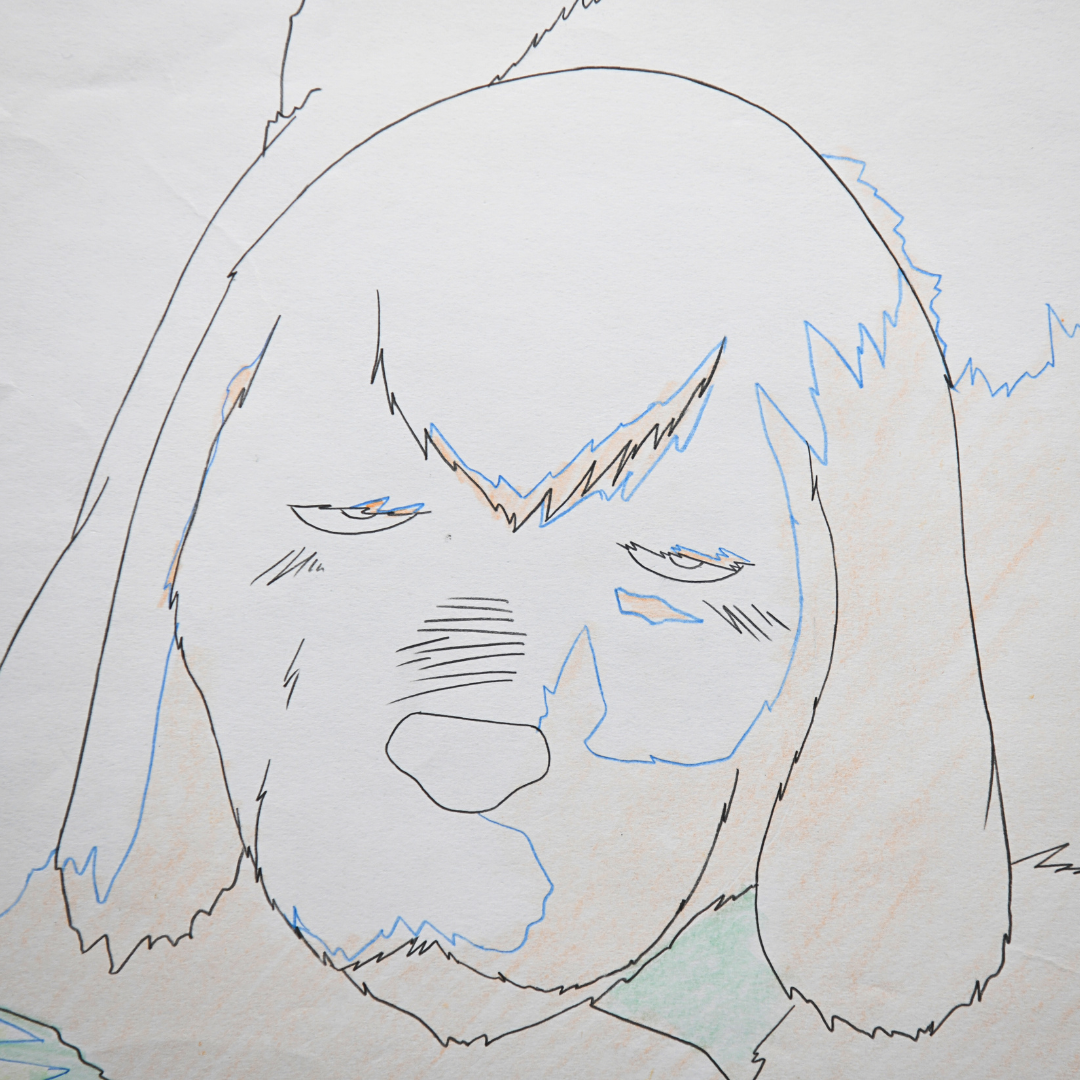 Great Teacher Onizuka (GTO) – Eikichi the Dog Portrait – original animation production artwork – detail 4
