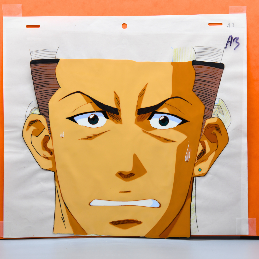 Slam Dunk – Ryota Miyagi Close-Up with Cold Sweat – original animation production artwork – detail 3