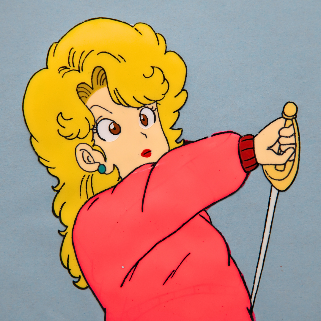 Dr. Slump - Midori Yamabuki with Sword Production Cel (Toei Animation, 1981–1986)