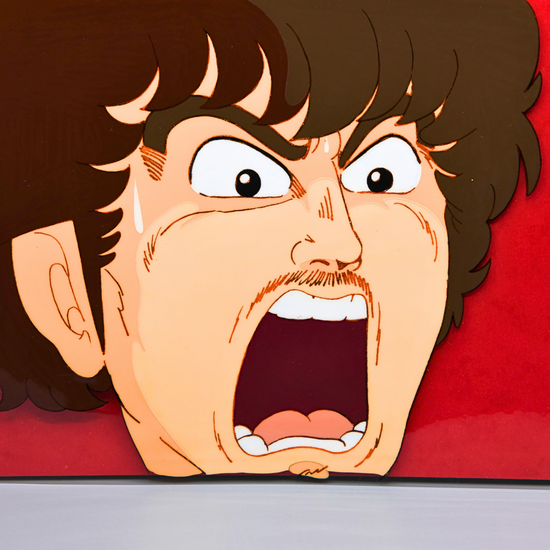 Dr. Slump – Senbei Intense Yelling Close-Up – original animation production artwork – detail 4