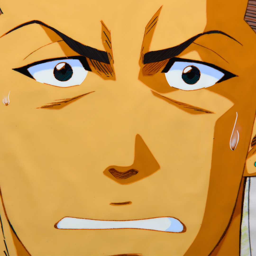 Slam Dunk – Ryota Miyagi Close-Up with Cold Sweat – Full Production Cel + Douga Stuck (Toei Animation, 1993)