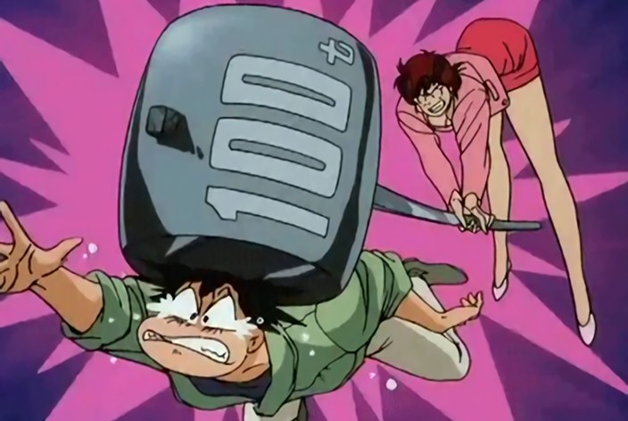 City Hunter – Kaori Serving a Massive Chicken – original animation production artwork – detail 6