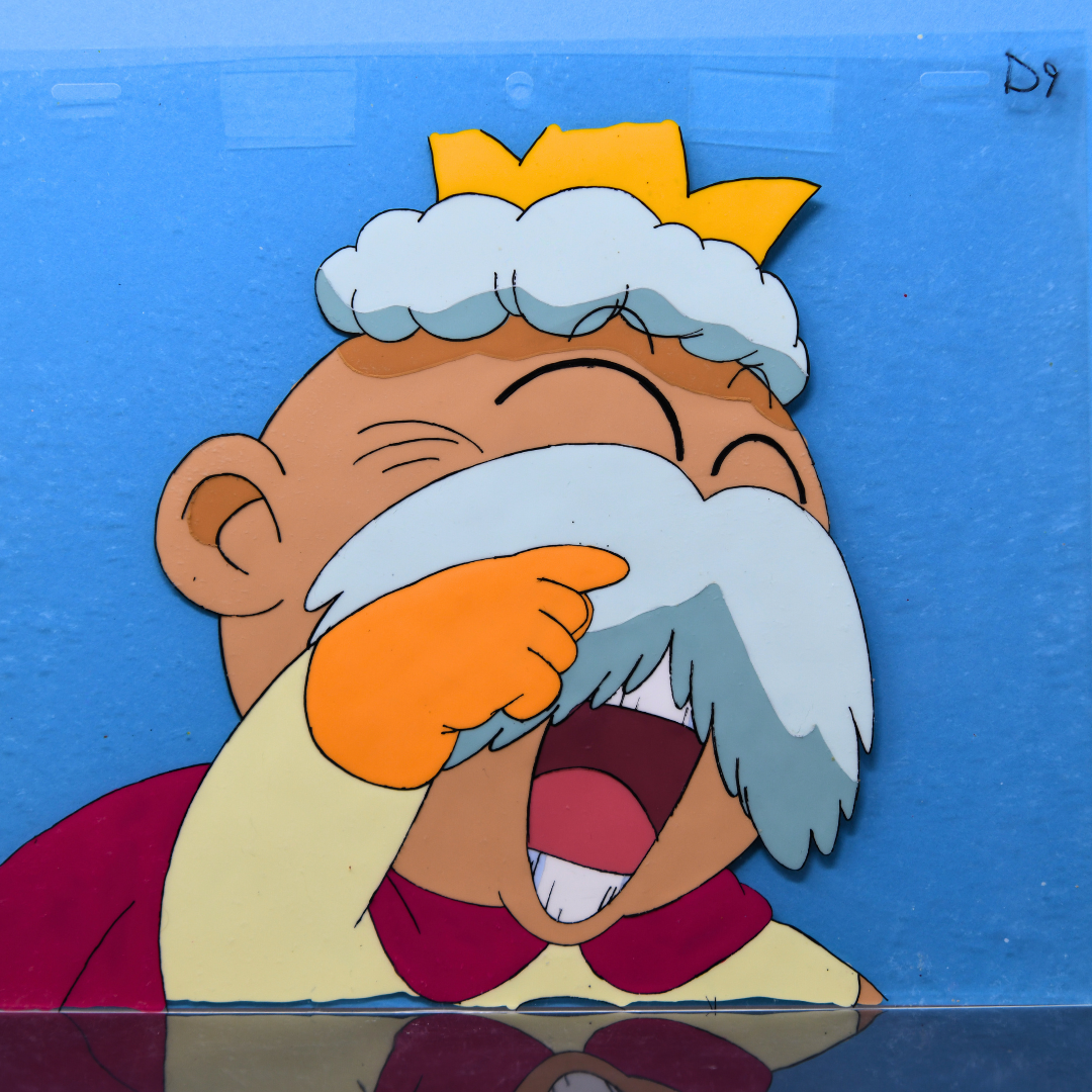 Magical Princess Minky Momo – Gigi’s Father, the King, Happy Face – original animation production artwork – detail 2