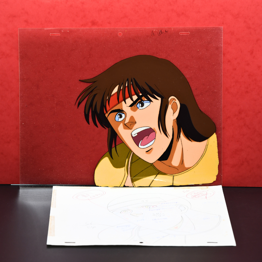 Shurato: The Legend of the Heavenly Sphere – Hyuga Yelling – original animation production artwork – detail 2