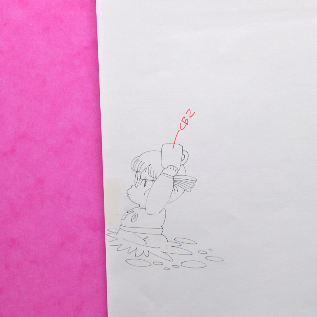 Dr. Slump – Arale Running – original animation production artwork – detail 2