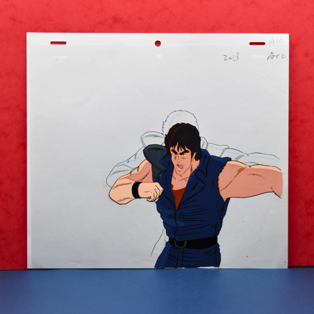 Fist of the North Star (Hokuto no Ken) – Kenshiro Fighting – original animation production artwork – detail 2