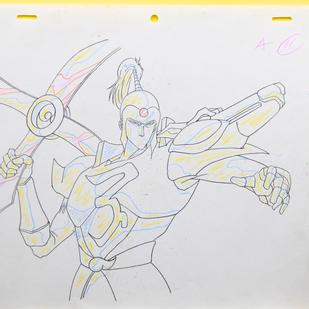 Shurato: The Legend of the Heavenly Sphere – Antela with Weapon – original animation production artwork – detail 12