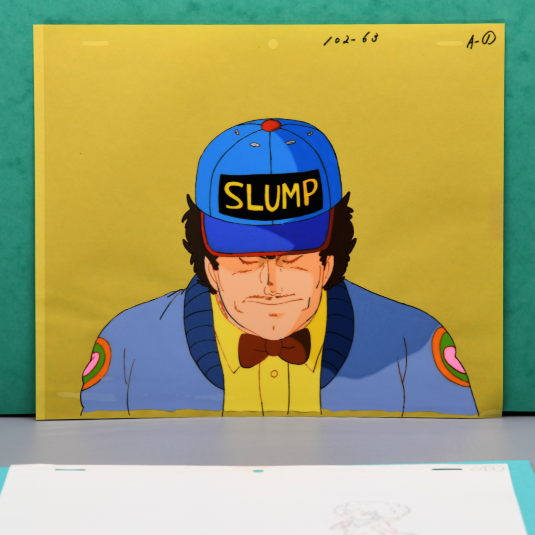 Dr. Slump – Senbei Interior Dialogue, Playboy Close-Up – original animation production artwork – detail 3