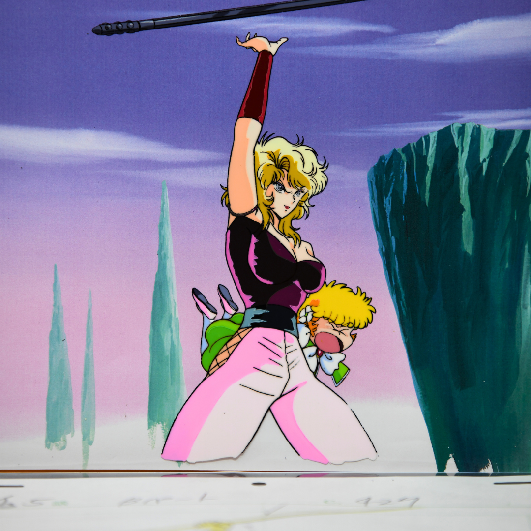 Project A-Ko: The Versus – Liza Holding C-Ko Kotobuki, Heroic Pose – original animation production artwork – detail 2