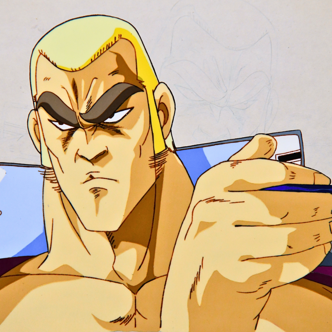 Sakigake!! Otokojuku – J Throwing a Card – original animation production artwork