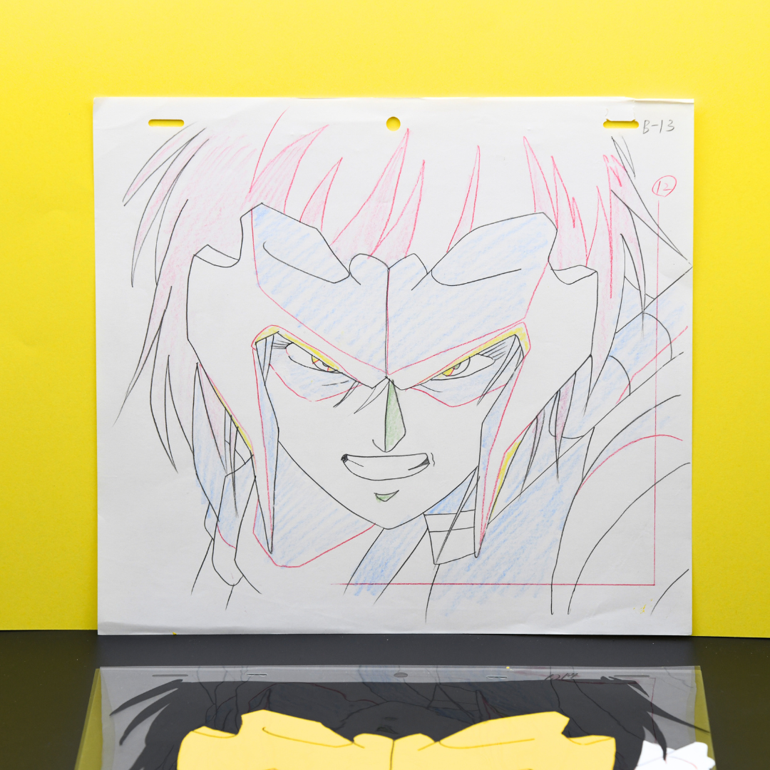 Shurato: The Legend of the Heavenly Sphere – Shurato Hidaka in Combat – original animation production artwork – detail 5